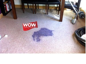 Red Wine Carpet Stain Before Cleaning