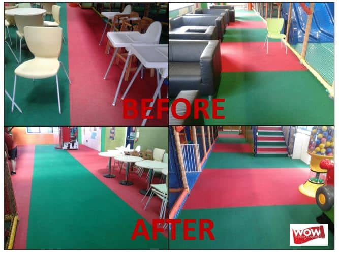 Before and after photos of soft play centre in Gosport